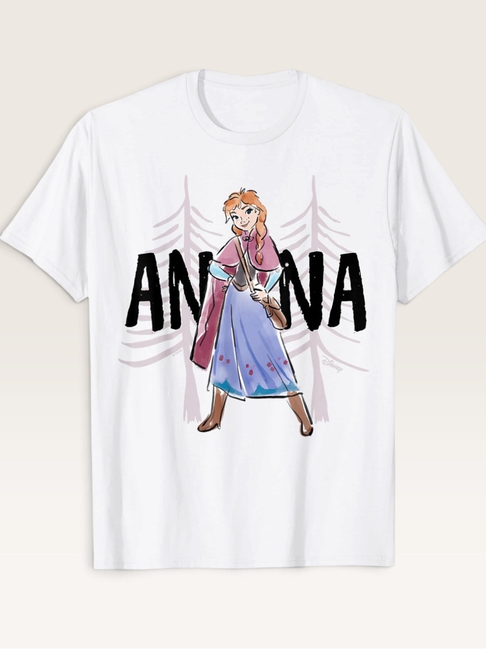 NWOT Disney Frozen Anna White Tee